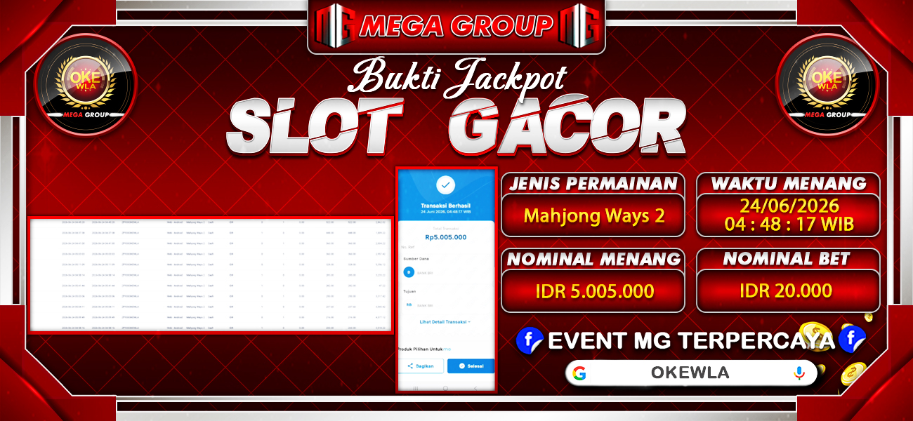 Bukti JP situs Okewla hari Rabu, 24 Juni 2026