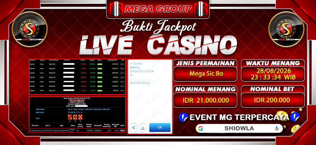 Bukti JP situs Shiowla hari Jumat, 28 Agustus 2026