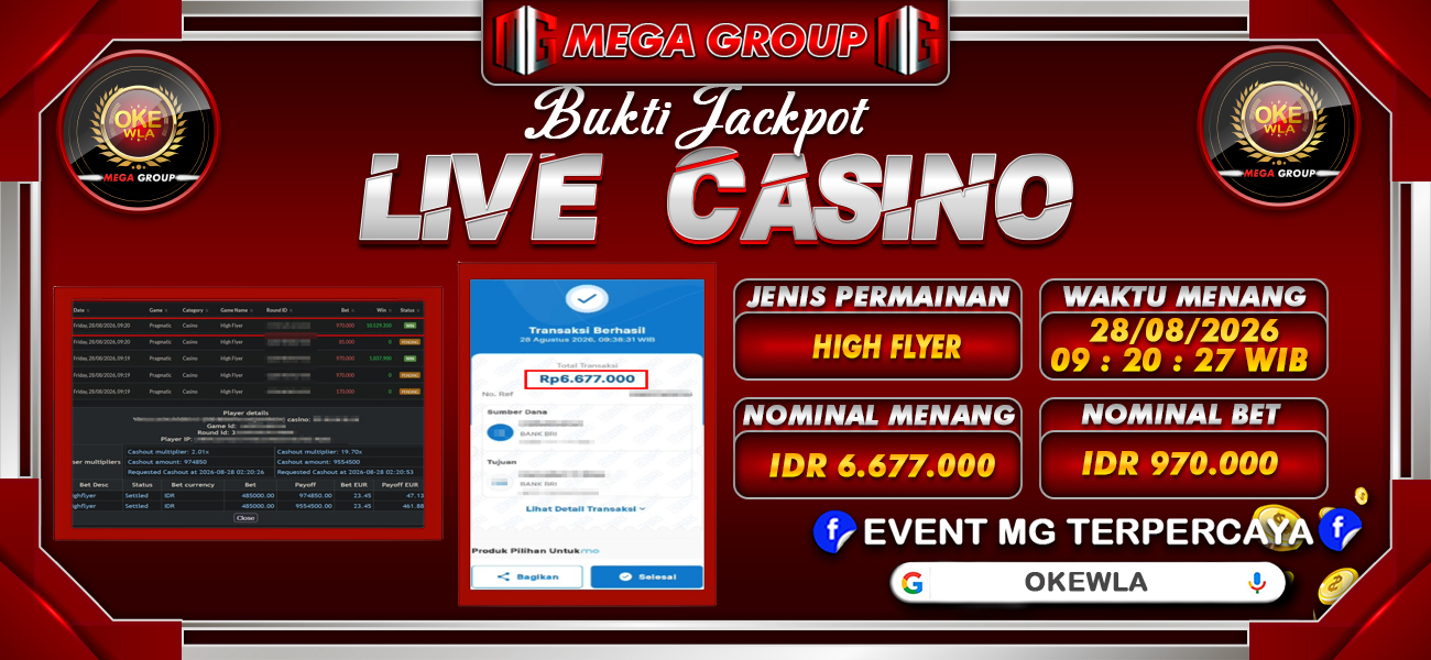 Bukti JP situs Okewla hari Jumat, 28 Agustus 2026